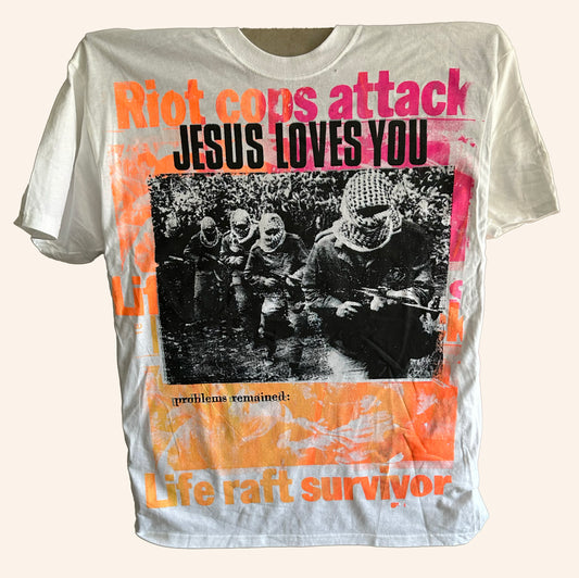 Don Rock - Jesus Loves You / Riot Cops Attack V1 t-shirt Size Large